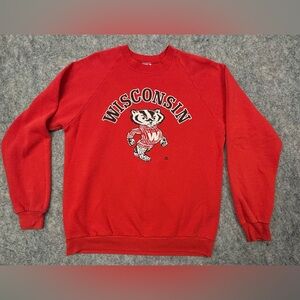 Wisconsin Badgers Crewneck‎ | Vintage 1985 | Jerzees | Large
